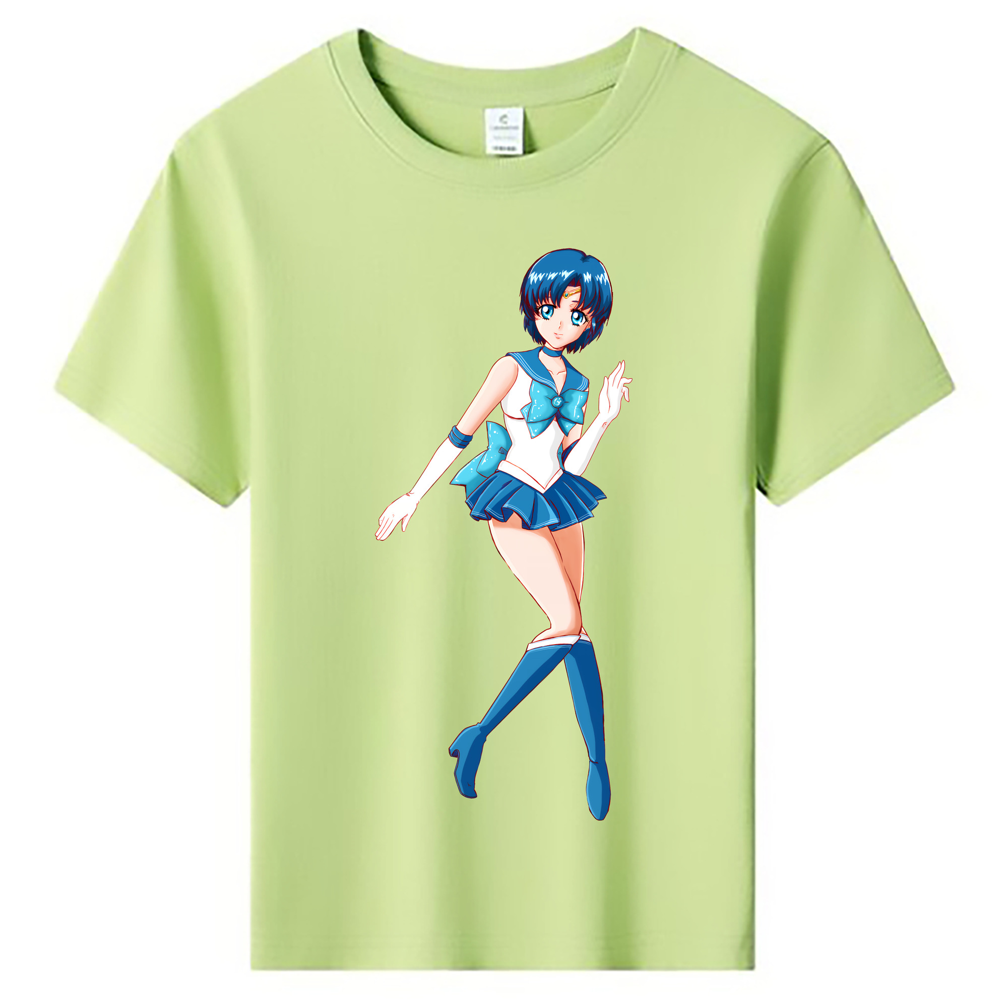 （画像用） 美少女戦士セーラームーン 水野 亜美 みずの あみ Sailor Moon Mizuno Ami 綿100％キッズTシャツ（フロントプリント）